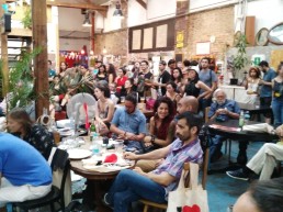 Público asistente al I Encuentro Latinoamericano de Artes Escénicas 'Creando nuevos lazos' de OISTAT España durante la PQ19, Studio Alta, Praga.