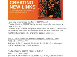 Publicación del 1° Encuentro Latinoamericano en Artes Escénicas ‘ Creando nuevos lazos’ de OISTAT España en la página oficial de OISTAT Internacional.